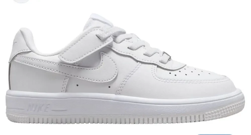 Nike Force 1 Low EasyOn Toddler Tripple White Sneakers FN0236-111 Size 9C